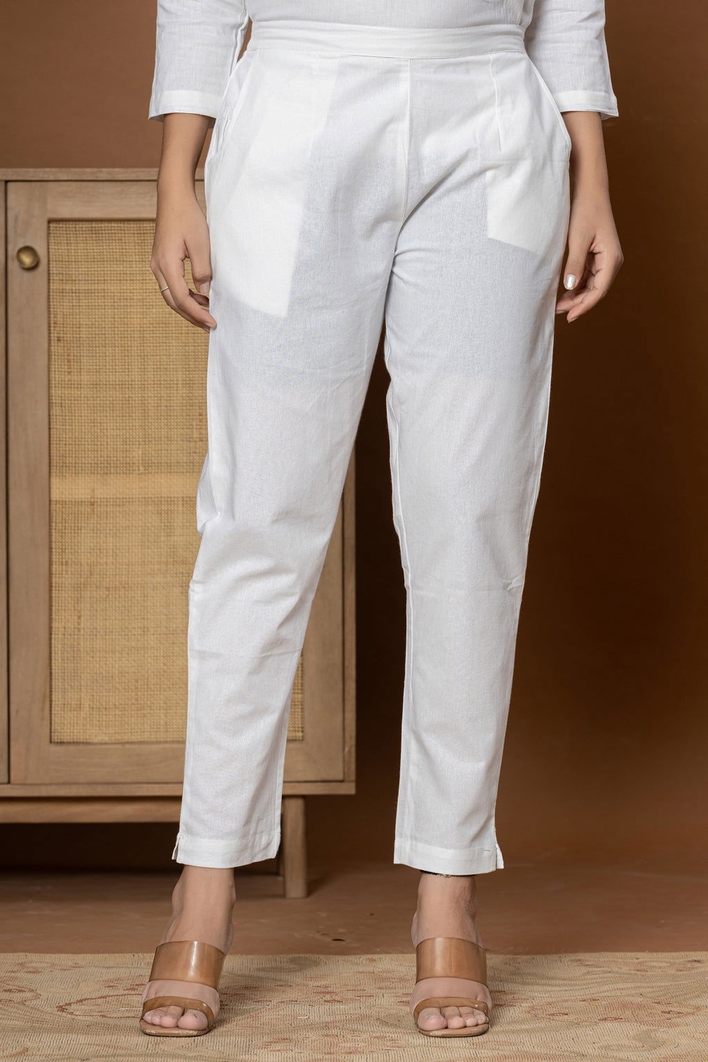 White Cotton Pant - White Cotton Pant - White Cotton Pant - Palla Jaipur - Palla Jaipur - Palla Jaipur